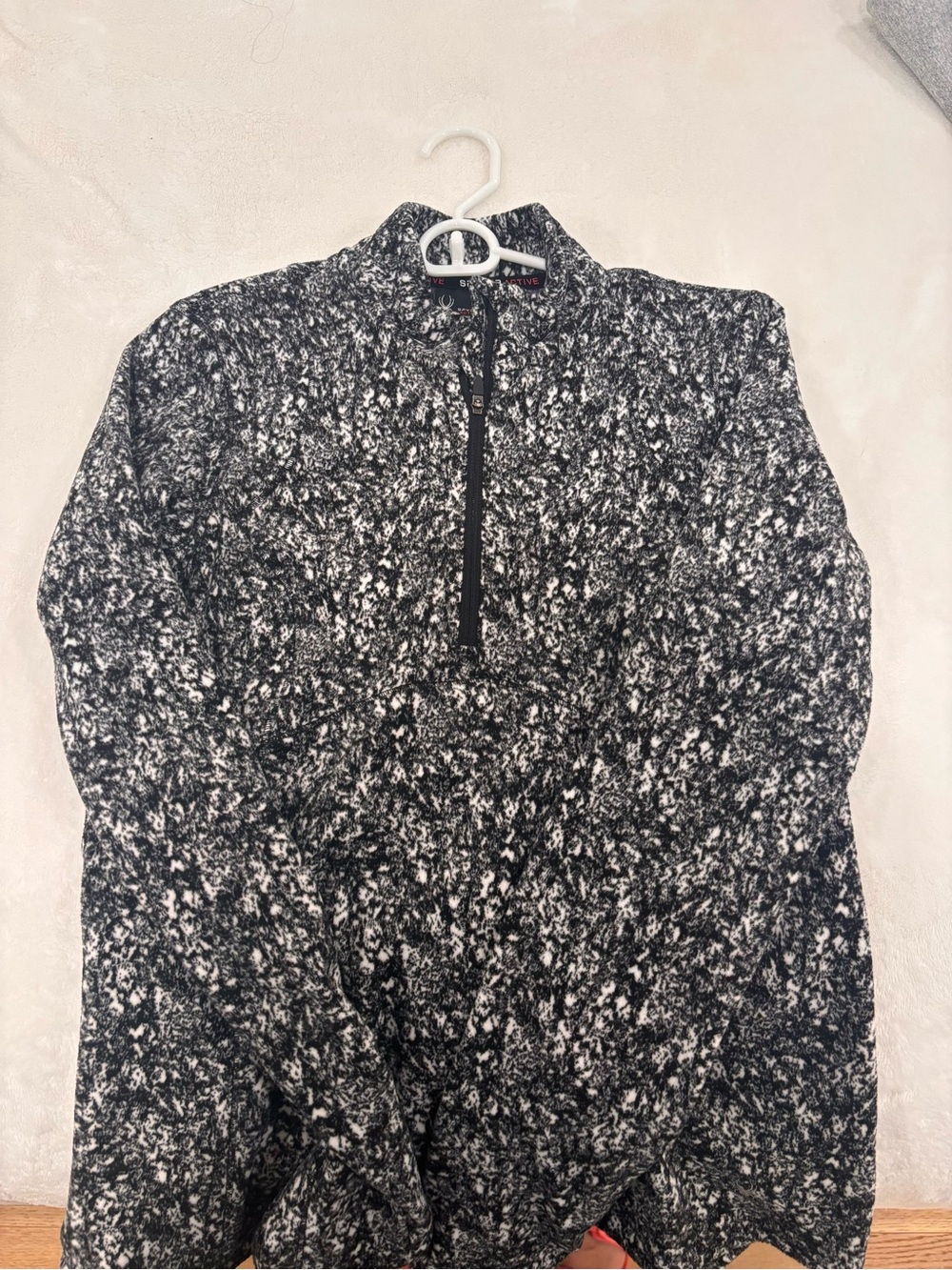 Spyder Women's Black & White Marled Quarter-Zip Pullover